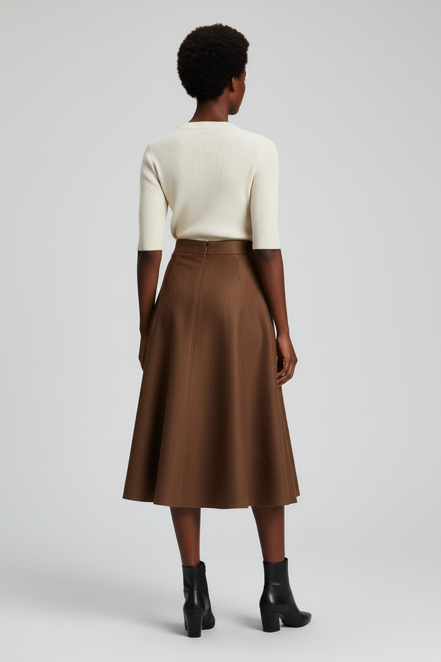 Jupe Midi Marron