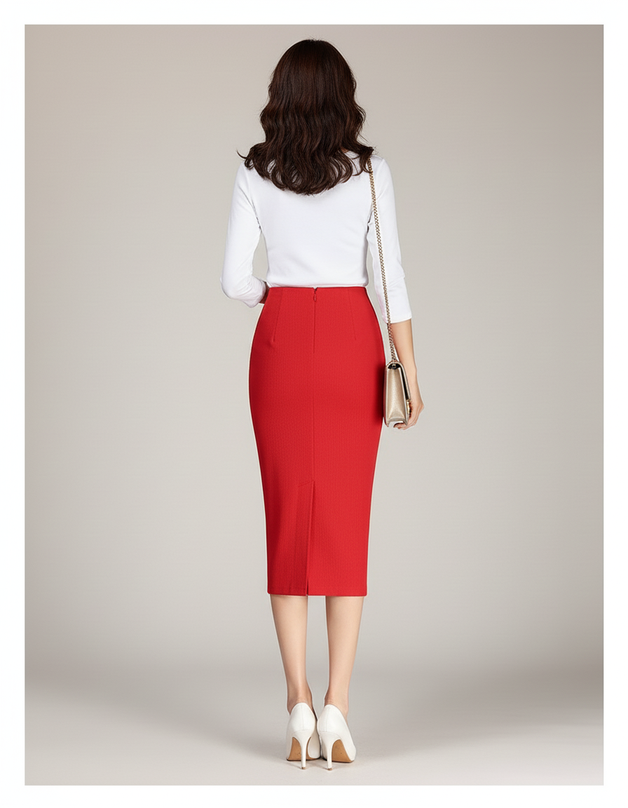 Jupe Midi Droite Femme