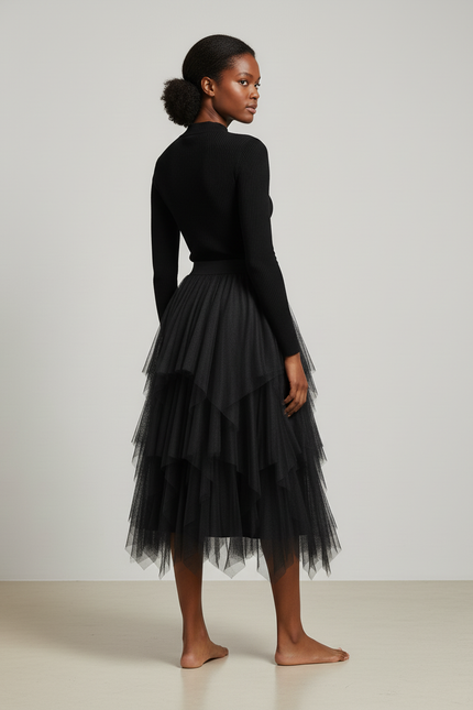 Jupe Midi Asymétrique