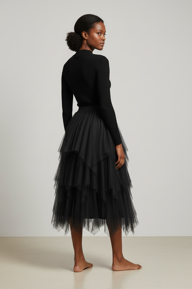 Jupe Midi Asymétrique