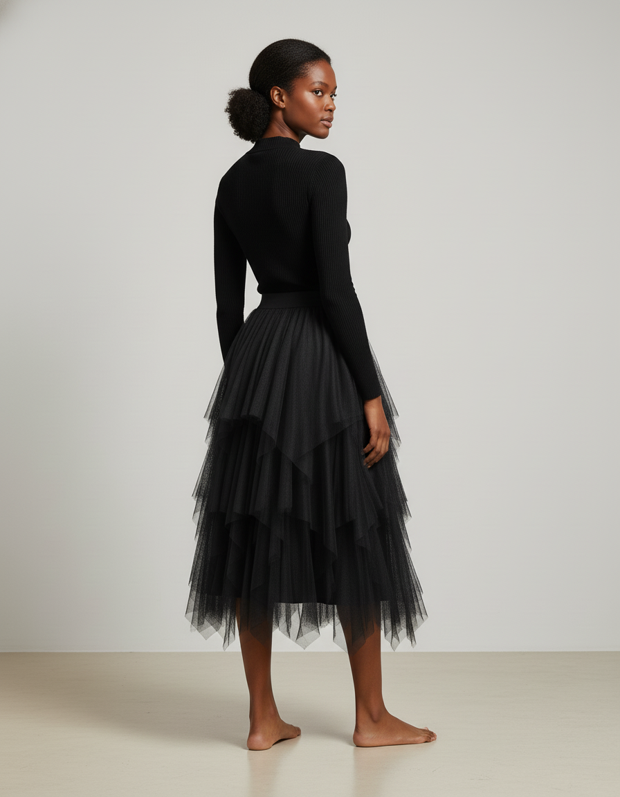 Jupe Midi Asymétrique