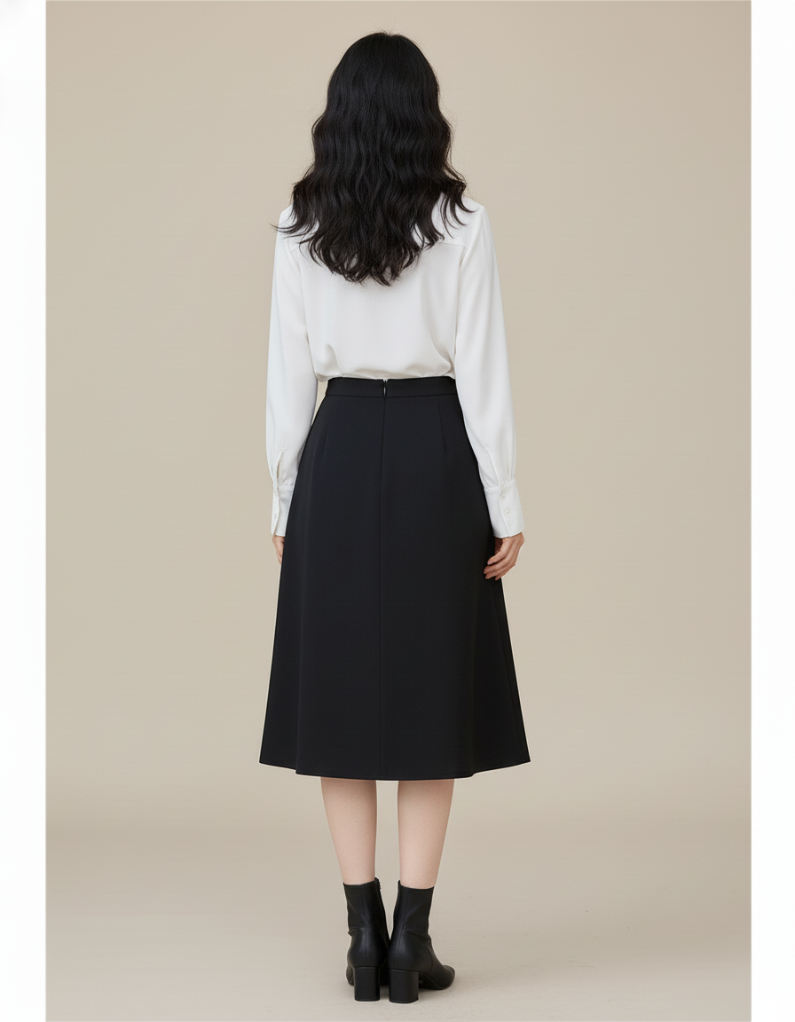 Jupe Midi Noire Fendue Chic sensuelle