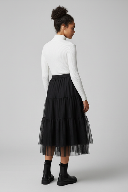 Jupe Midi Tulle Noire Tutu