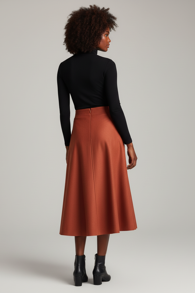 Jupe Midi Rouille