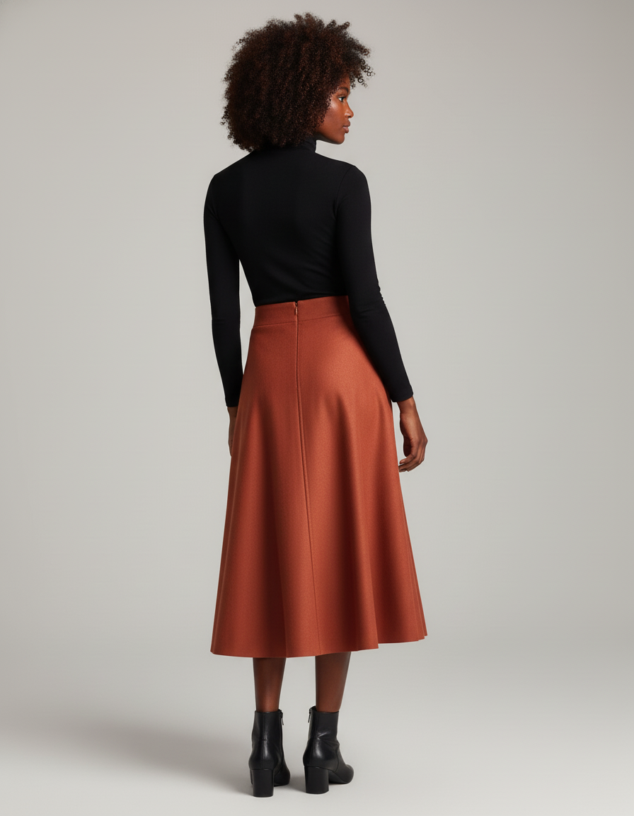 Jupe Midi Rouille
