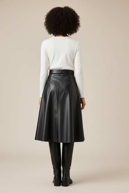 Jupe Midi Trapeze Noire