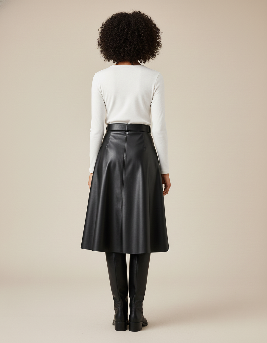 Jupe Midi Trapeze Noire