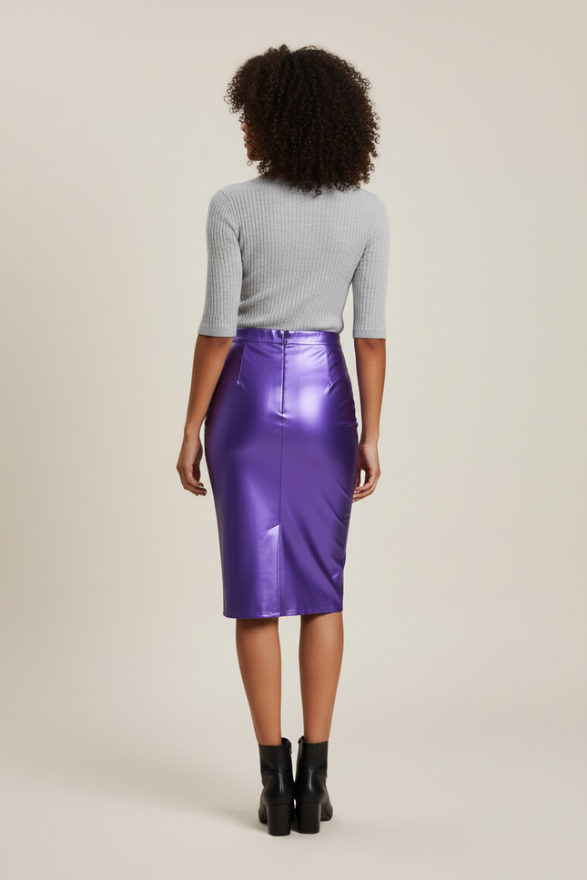 Jupe Midi Violette Brillante Chic