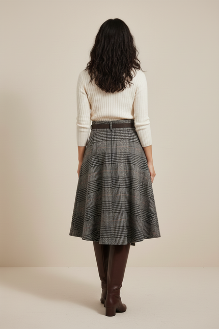 Jupe Midi Carreaux