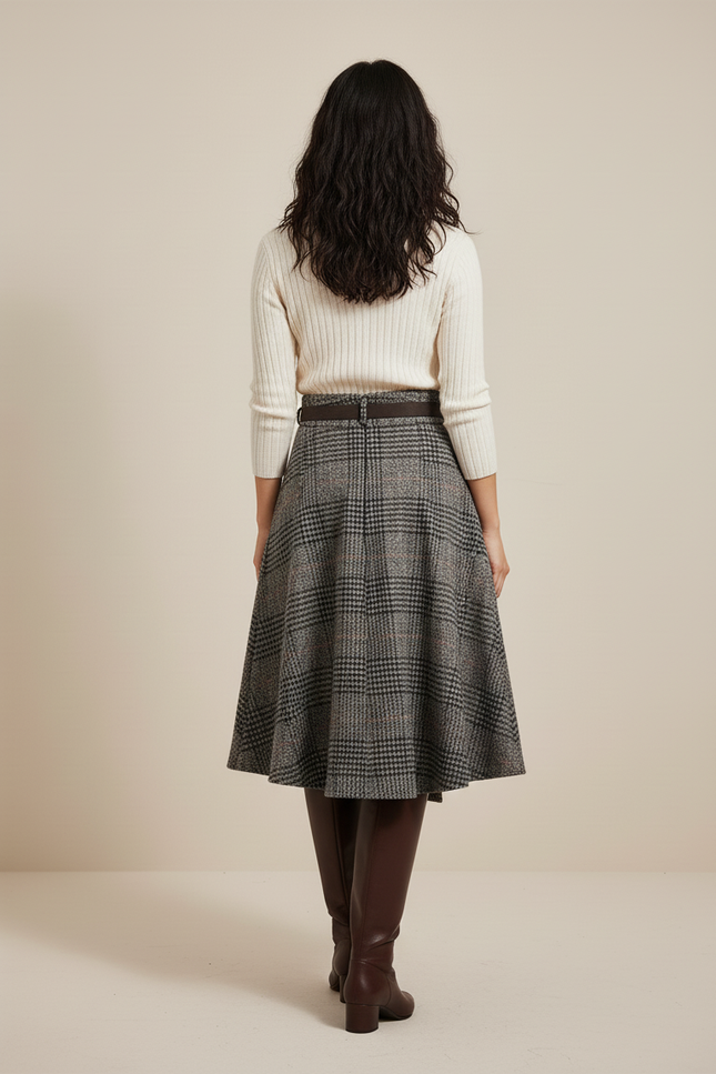 Jupe Midi Carreaux