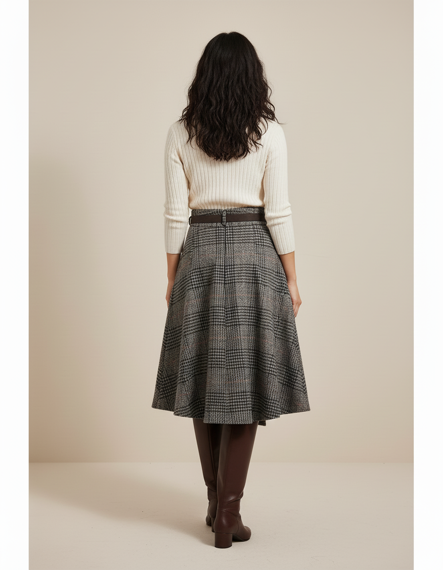 Jupe Midi Carreaux