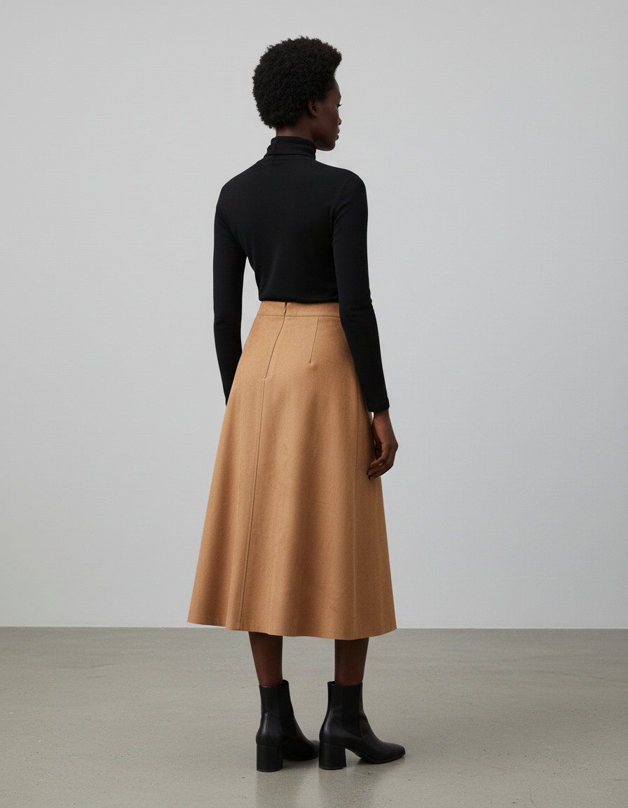 Jupe Midi Camel