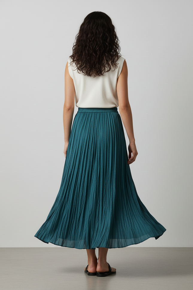 Jupe Plissée Midi Femme