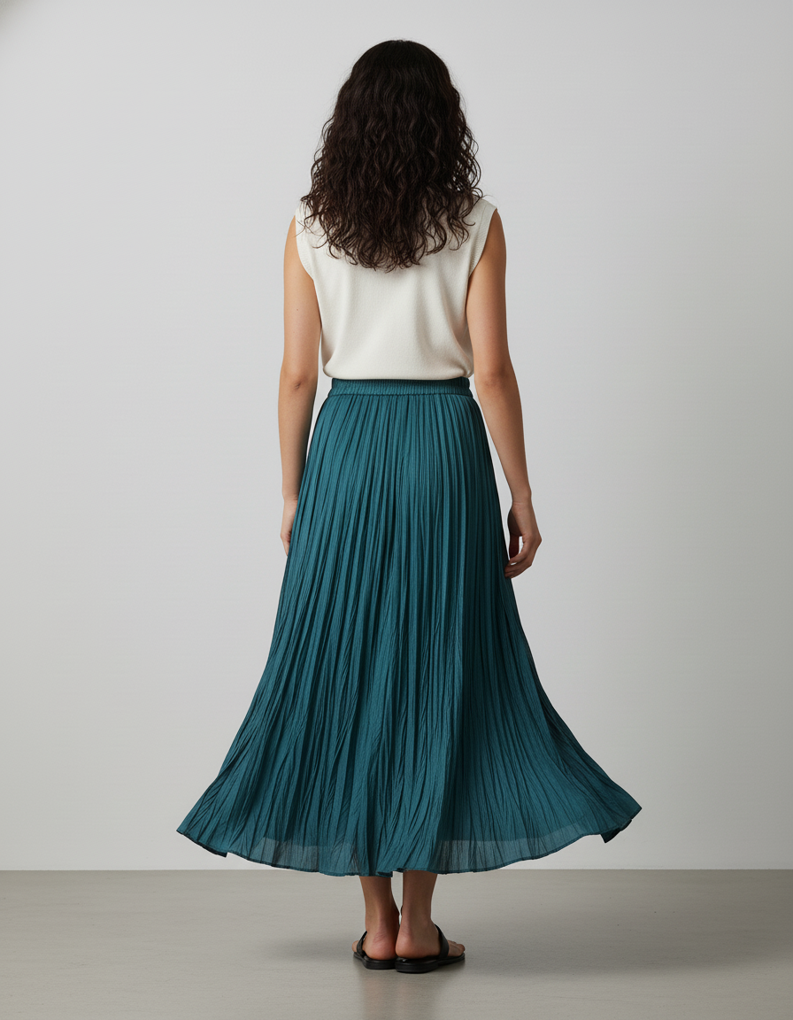 Jupe Plissée Midi Femme