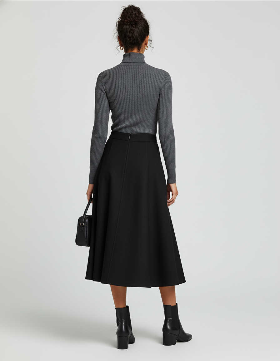 Jupe Midi Noire Femme