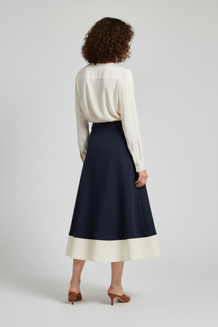 Jupe Bleu Marine Midi