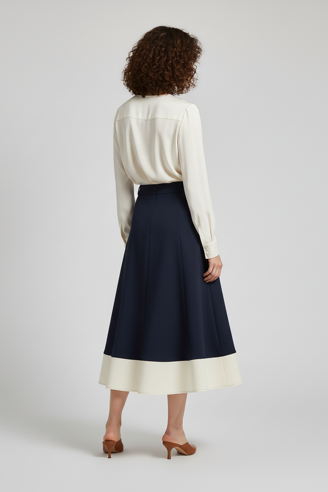 Jupe Bleu Marine Midi