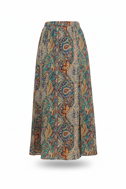 Jupe Midi Cachemire Fendue Bohème