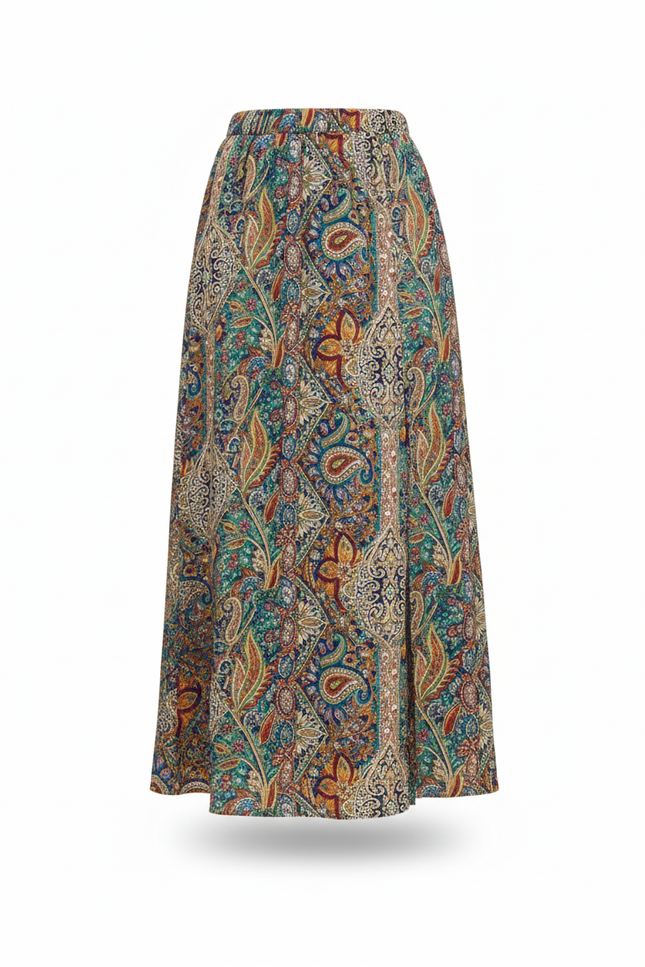 Jupe Midi Cachemire Fendue Bohème