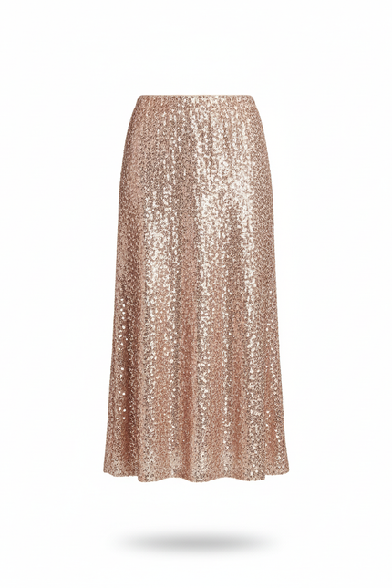 Jupe Midi Pailletée Dorée Chic