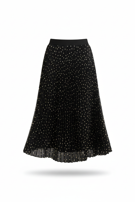 Jupe Midi Plissée À Pois Élégante