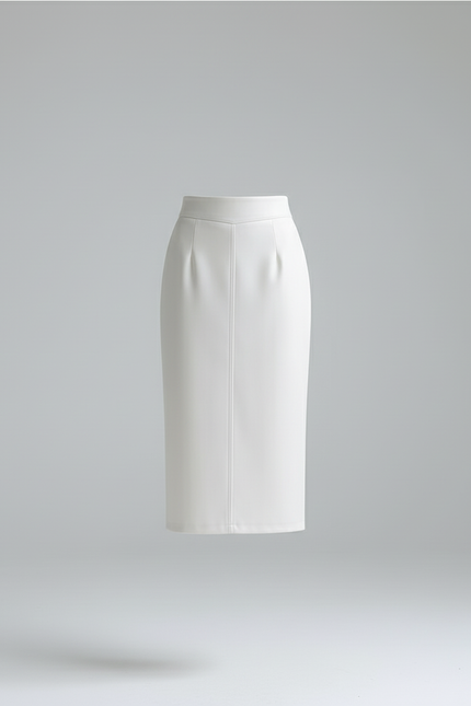 Jupe Midi Blanche Similicuir Chic