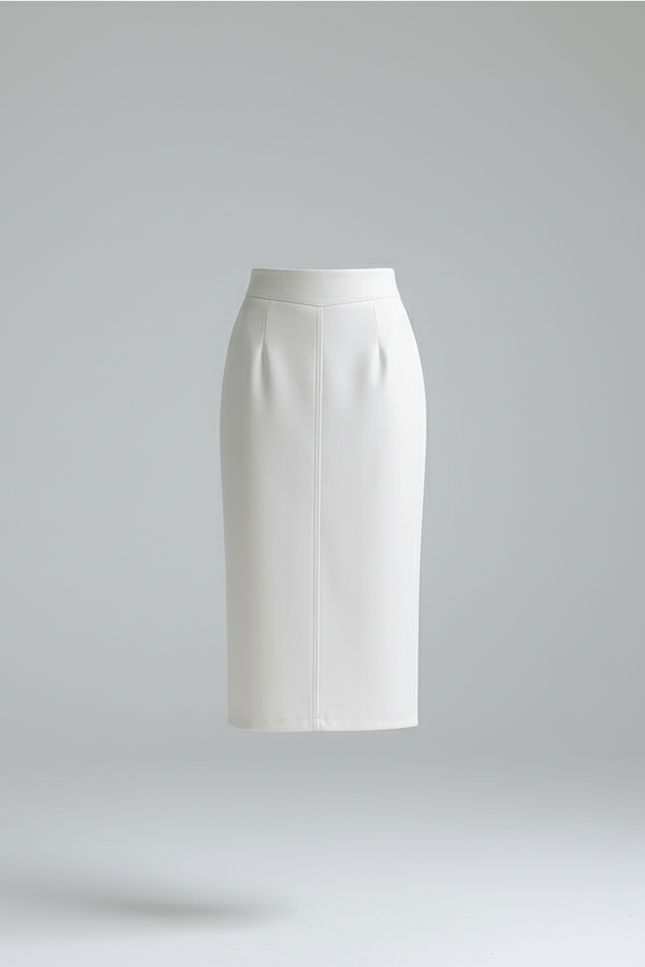 Jupe Midi Blanche Similicuir Chic