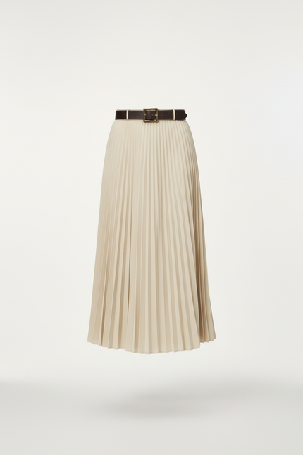 Jupe Midi Crème Plissée Chic