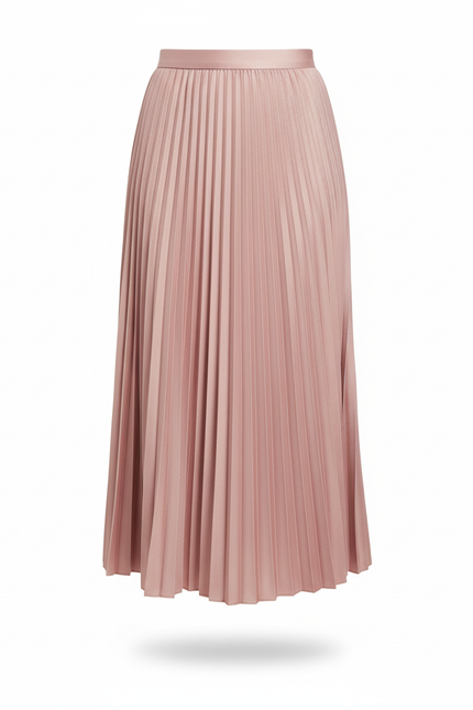 Jupe Midi Plissée Rose