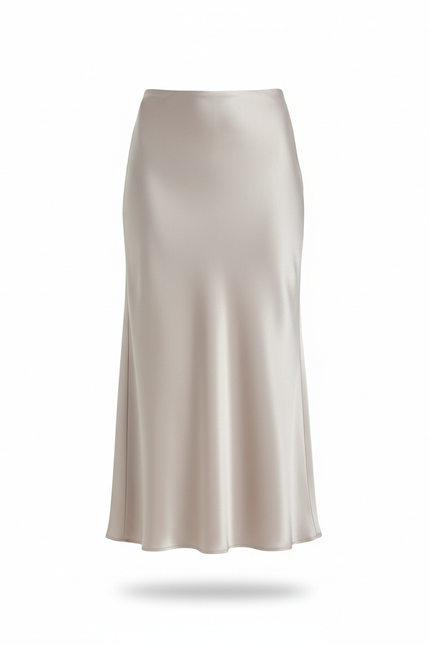 Jupe Midi Satin Fluide Élégante