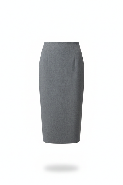 Jupe Midi Grise Droite Élégante