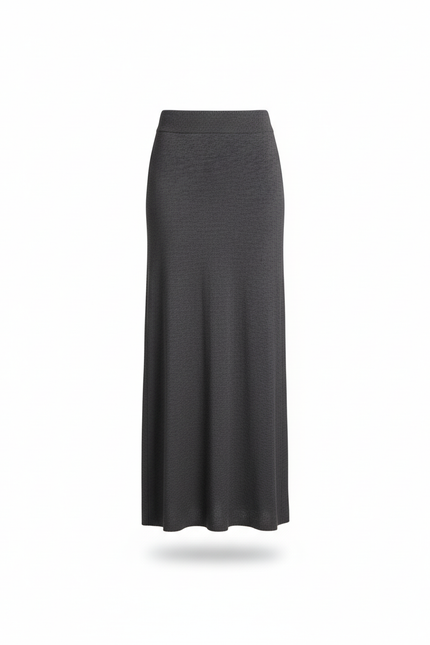 Jupe Midi Gris Anthracite Maille Élégante