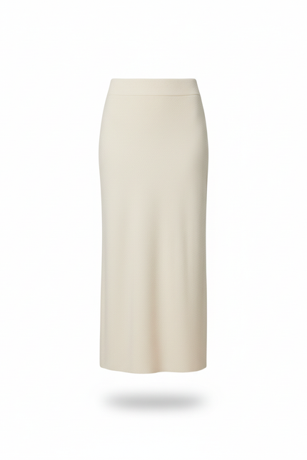 Jupe Midi Maille Crème Élégante