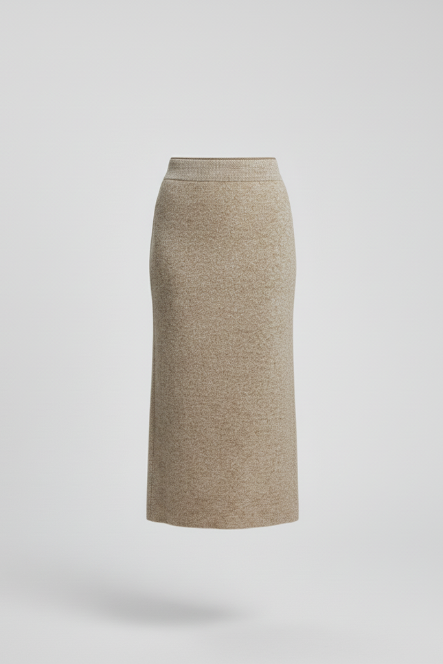 Jupe Midi Maille Chinée Chic