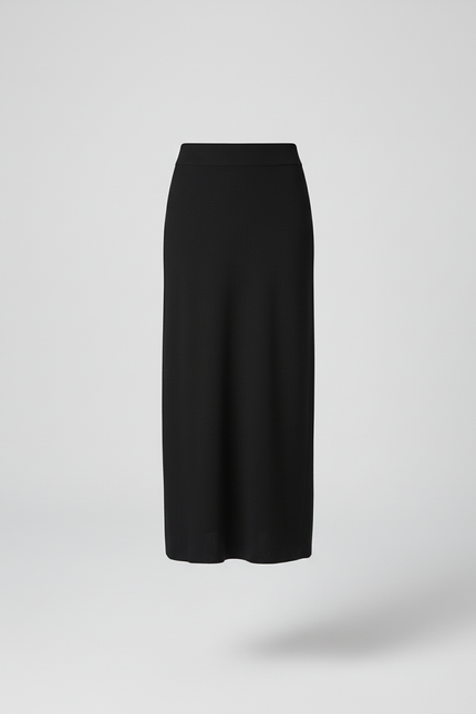 Jupe Midi Noire Maille Chic