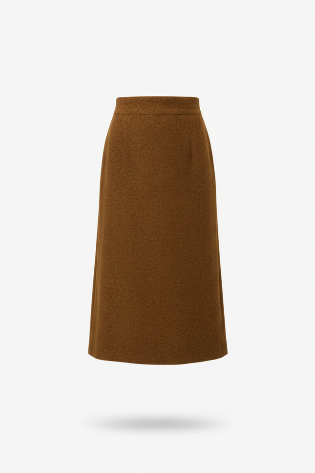Jupe Midi Camel Maille Chic