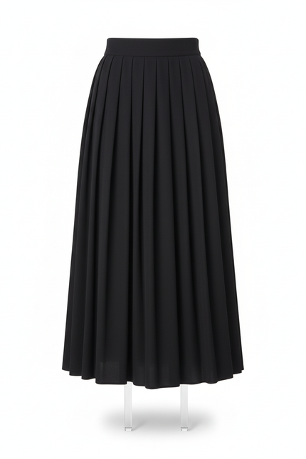 Jupe Midi Noire Plissée Élégante classique