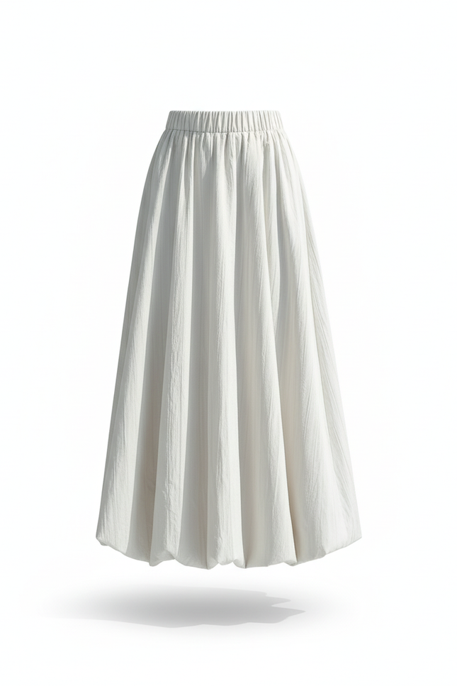 Jupe Midi Abricot Ample Chic