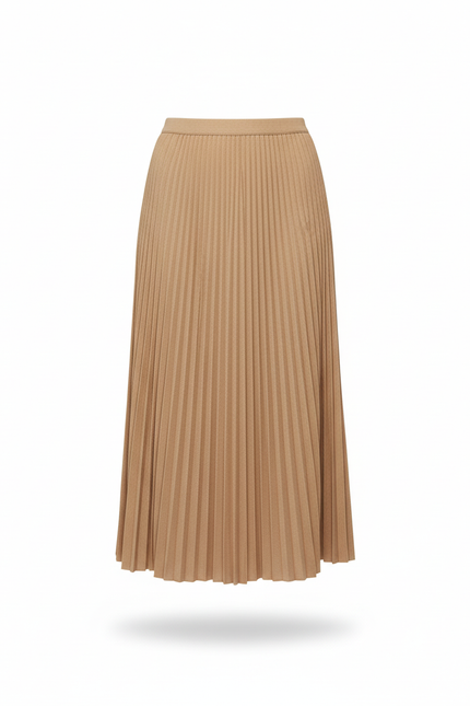 Jupe Midi Plissée Dorée