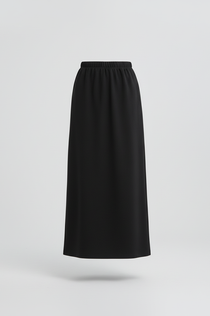 Jupe Midi Noire Velours Côtelé Chic