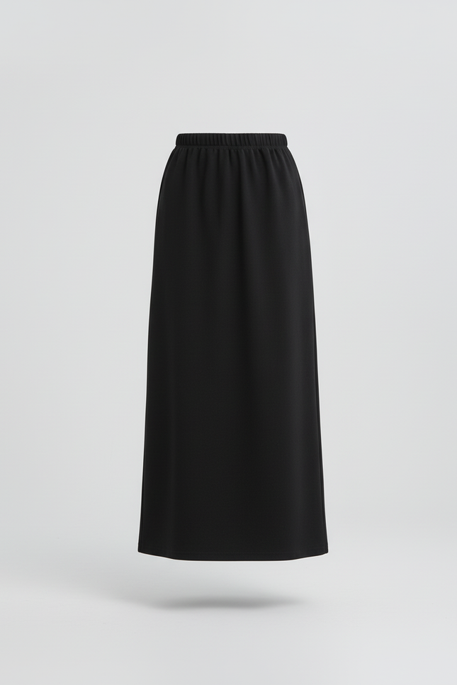 Jupe Midi Noire Velours Côtelé Chic