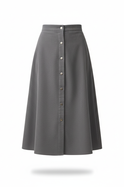 Jupe Midi Velours Cotelé