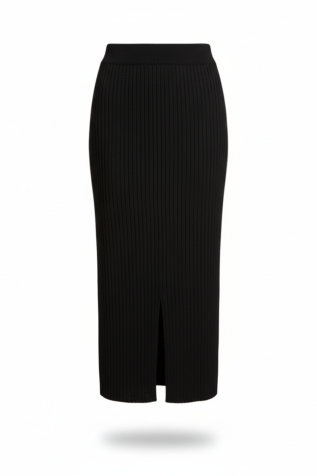 Jupe Midi Fendue Noire