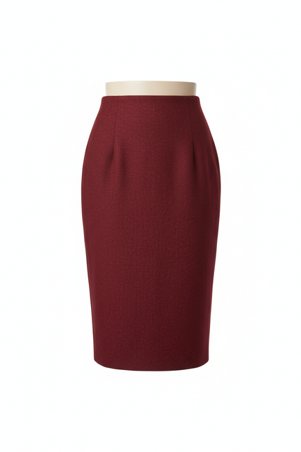 Jupe Midi Crayon Bordeaux Vintage