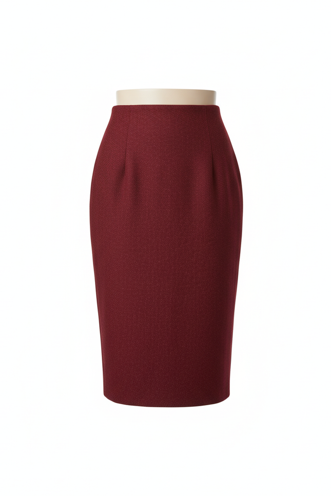 Jupe Midi Crayon Bordeaux Vintage