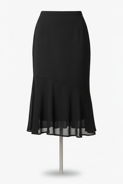 Jupe Midi Noire Mesh Élégante