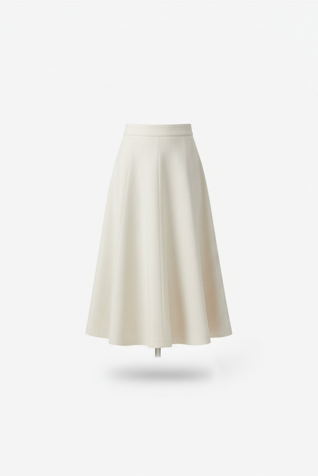 Jupe Midi Crème A-Line Chic