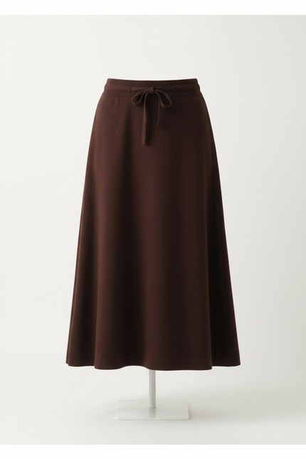 Jupe Midi Marron Laine Chic