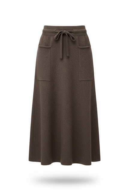 Jupe Midi Marron A-Line Chic