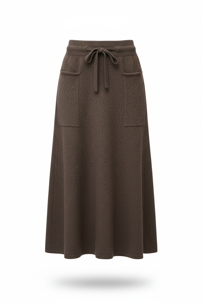 Jupe Midi Marron A-Line Chic